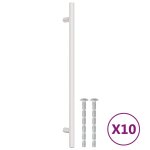 Vidaxl poignes d'armoire 10 pcs argent 224 mm acier inoxydable