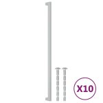 Vidaxl poignes d'armoire 10 pcs argent 480 mm acier inoxydable