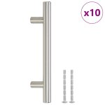 Vidaxl poignes d'armoire 10 pcs argent 96 mm acier inoxydable