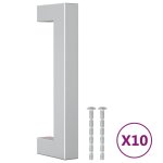 Vidaxl poign�es d'armoire 10 pcs argent� 96 mm acier inoxydable