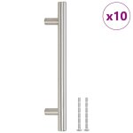 Vidaxl poign�es d'armoire 10 pcs argent� entraxe 128 mm longueur totale 192 mm acier inoxydable