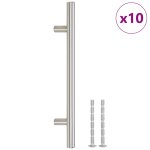 Vidaxl poign�es d'armoire 10 pcs argent� entraxe 160 mm longueur totale 224 mm acier inoxydable