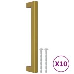Vidaxl poign�es d'armoire 10 pcs dor� 160 mm acier inoxydable
