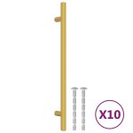 Vidaxl poign�es d'armoire 10 pcs dor� 192 mm acier inoxydable