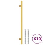 Vidaxl poign�es d'armoire 10 pcs dor� 224 mm acier inoxydable