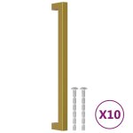Vidaxl poignes d'armoire 10 pcs dor 224 mm acier inoxydable