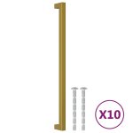 Vidaxl poign�es d'armoire 10 pcs dor� 320 mm acier inoxydable