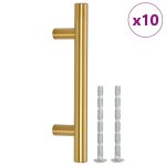 Vidaxl poignes d'armoire 10 pcs dor 64 mm acier inoxydable