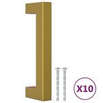 Vidaxl poignes d'armoire 10 pcs dor 96 mm acier inoxydable