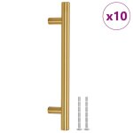 Vidaxl poign�es d'armoire 10 pcs dor� entraxe 128 mm longueur totale 192 mm acier inoxydable