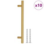 Vidaxl poign�es d'armoire 10 pcs dor� entraxe 160 mm longueur totale 224 mm acier inoxydable