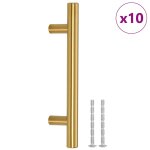 Vidaxl poign�es d'armoire 10 pcs dor� entraxe 96 mm longueur totale 150 mm acier inoxydable