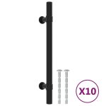 Vidaxl poign�es d'armoire 10 pcs noir 128 mm acier inoxydable