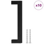 Vidaxl poign�es d'armoire 10 pcs noir 128 mm acier inoxydable
