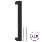 Vidaxl poign�es d'armoire 10 pcs noir 160 mm acier inoxydable