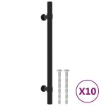 Vidaxl poignes d'armoire 10 pcs noir 160 mm acier inoxydable