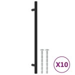 Vidaxl poign�es d'armoire 10 pcs noir 224 mm acier inoxydable