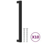 Vidaxl poignes d'armoire 10 pcs noir 224 mm acier inoxydable