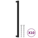 Vidaxl poign�es d'armoire 10 pcs noir 320 mm acier inoxydable
