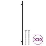 Vidaxl poignes d'armoire 10 pcs noir 480 mm acier inoxydable