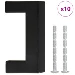 Vidaxl poign�es d'armoire 10 pcs noir 64 mm acier inoxydable