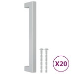 Vidaxl poignes d'armoire 20 pcs argent 160 mm acier inoxydable