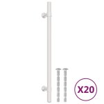 Vidaxl poignes d'armoire 20 pcs argent 192 mm acier inoxydable