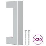 Vidaxl poignes d'armoire 20 pcs argent 64 mm acier inoxydable