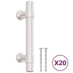 Vidaxl poignes d'armoire 20 pcs argent 64 mm acier inoxydable