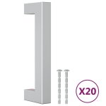 Vidaxl poignes d'armoire 20 pcs argent 96 mm acier inoxydable