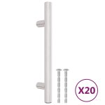 Vidaxl poign�es d'armoire 20 pcs argent� 96 mm acier inoxydable