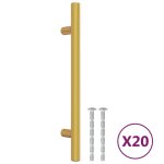 Vidaxl poign�es d'armoire 20 pcs dor� 128 mm acier inoxydable