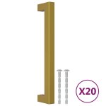 Vidaxl poign�es d'armoire 20 pcs dor� 160 mm acier inoxydable