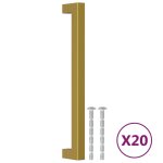 Vidaxl poign�es d'armoire 20 pcs dor� 192 mm acier inoxydable