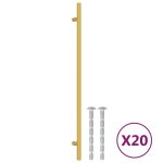 Vidaxl poignes d'armoire 20 pcs dor 320 mm acier inoxydable