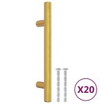 Vidaxl poign�es d'armoire 20 pcs dor� 96 mm acier inoxydable