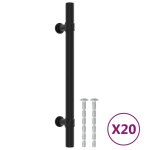 Vidaxl poignes d'armoire 20 pcs noir 128 mm acier inoxydable