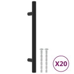 Vidaxl poign�es d'armoire 20 pcs noir 128 mm acier inoxydable