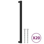 Vidaxl poignes d'armoire 20 pcs noir 320 mm acier inoxydable