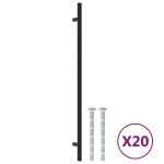 Vidaxl poign�es d'armoire 20 pcs noir 320 mm acier inoxydable