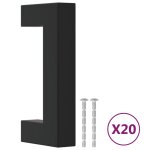 Vidaxl poignes d'armoire 20 pcs noir 64 mm acier inoxydable
