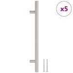 Vidaxl poign�es d'armoire 5 pcs argent� 192 mm acier inoxydable