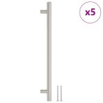 Vidaxl poign�es d'armoire 5 pcs argent� 224 mm acier inoxydable