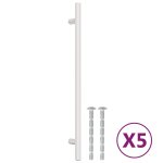 Vidaxl poign�es d'armoire 5 pcs argent� 224 mm acier inoxydable