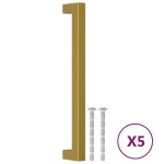 Vidaxl poign�es d'armoire 5 pcs dor� 192 mm acier inoxydable