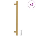 Vidaxl poign�es d'armoire 5 pcs dor� 224 mm acier inoxydable