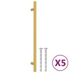 Vidaxl poignes d'armoire 5 pcs dor 224 mm acier inoxydable