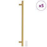 Vidaxl poignes d'armoire 5 pcs dor 320 mm acier inoxydable