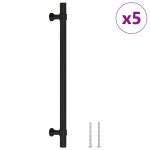 Vidaxl poign�es d'armoire 5 pcs noir 192 mm acier inoxydable