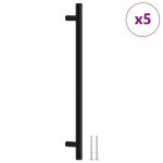 Vidaxl poign�es d'armoire 5 pcs noir 224 mm acier inoxydable